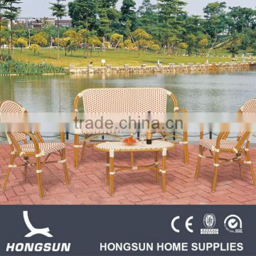 Custom metal Frame bamboo garden furniture set