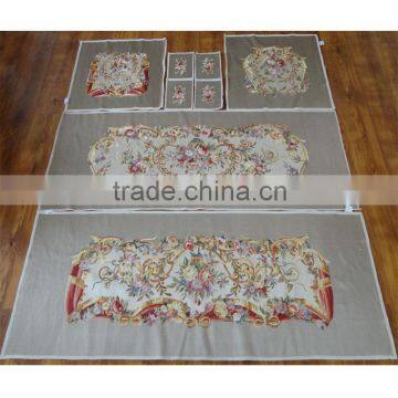 100% artificial silk full embroidery sofa cover set