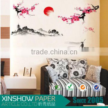 Hot sale chinese style plum living room home sticker