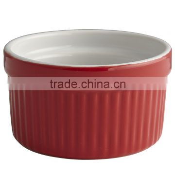 wholesale red round ceramic ramekin for everyday use