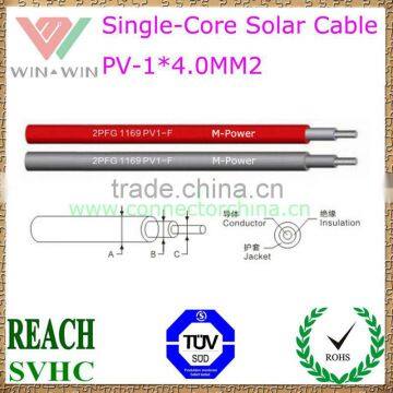 TUV Approval 4.0MM2 PV Single Core Solar Cable