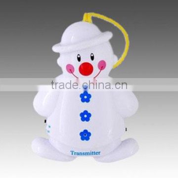 Cute Twin Snowman Wireless Baby Cry Detector Monitor Alarm (White)