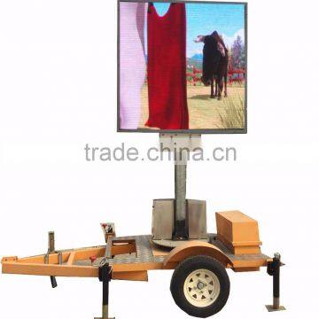 P10mm led advertising trailer display with solar panel power