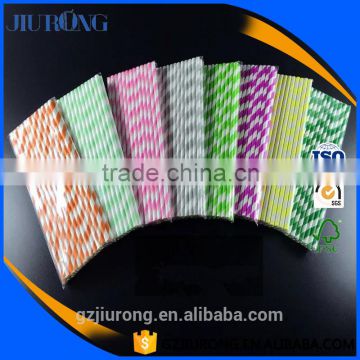 25 Pcs opp bag colorful stripe paper straws