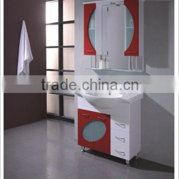 2013 MDF Bathroom cabinet with lighted mirror and glass basin