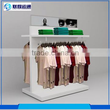 Garment clothes hairline brushed stainless wall display hanging rack