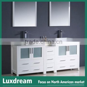 Solid wood cabinets with double sinks wholesale bath furniture china