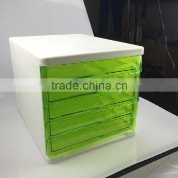 Light green plastic box for put office file plastic production