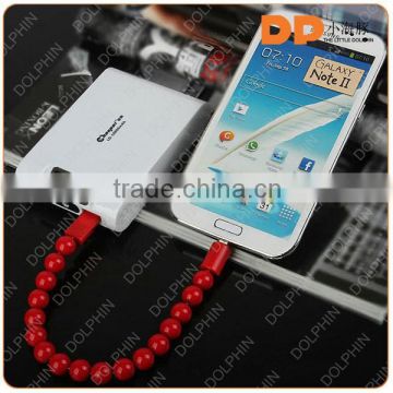 Fashion USB Beads Bracelet Charger Portable Ring Mini Wrist Cable Bracelet Data Cable