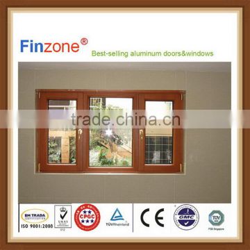 Super quality new wooden color aluminum picture window