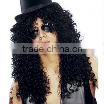 High quality synthetic fluffy curly rock wigs