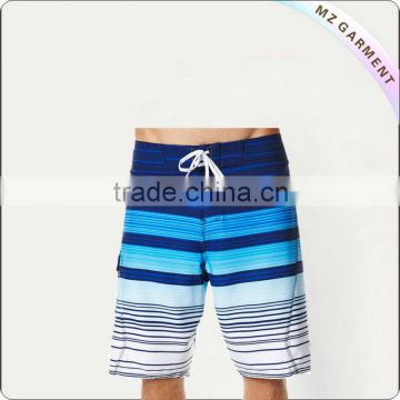 Grid strip nylon and spandex swim shorts
