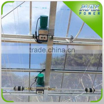 Greenhouse gear motor vent opener/ curtaining system