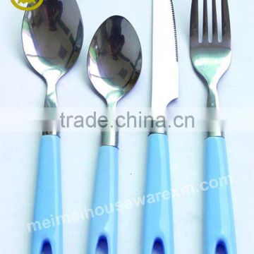 24pcs cutlery set with plastic handle