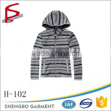 fashion stripe Zip Fleece hoodies