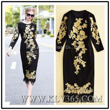 High Quality Designer Clothing Women Fashion Embroidery Long Party Prom Dress China Wholesale