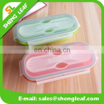 Bento box silicone collapsible lunch food serving bowl for kids or adults