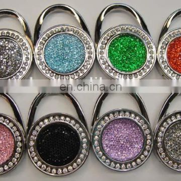 Shining crystal bag hanger keychain for promotion