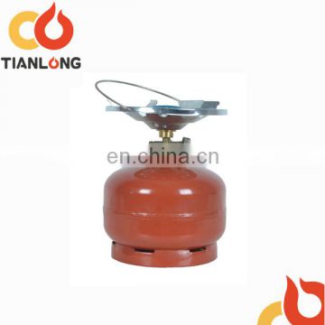 2kg portable refilled lpg gas cylinder with valve