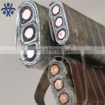 QYPNY Round ESP power cable, 3 core PP insulated and NBR sheathed, galvanized steel tape interlocked armoring round cable