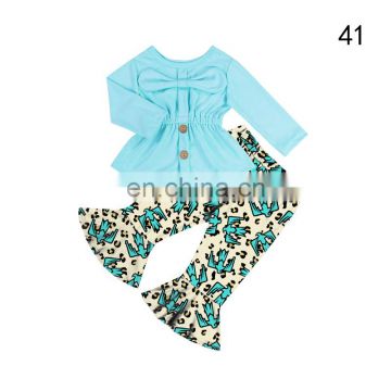 Spring and autumn outfit for baby girls with customizable printed patterns