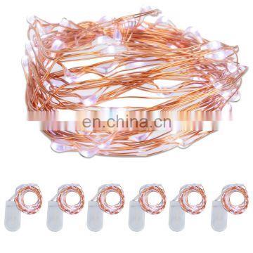 2M 20 LED High Quality CR2032 Button Battery Operated Mini Copper Wire LED Fairy String Lights