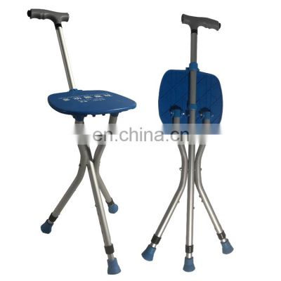 multifunctional adjustable outdoor aluminum folding seats walking stick chair seat for old man