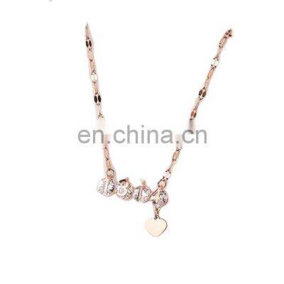 Titanium steel zircon 1314 letter necklace female fadeless INS frigidity minimal tide web celebrity collarbone chain