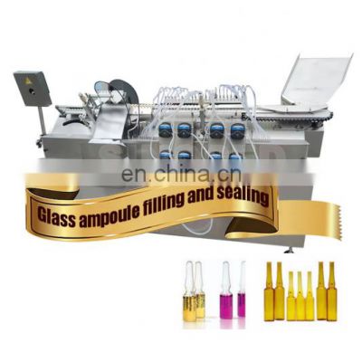 automatic 8 needles glass bottle ampoule vial liquid filling and sealing pharmaceutical filling machine