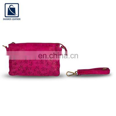 Hot Sell Bulk Custom Small Laser Cutting Leather Sling Bag for Women