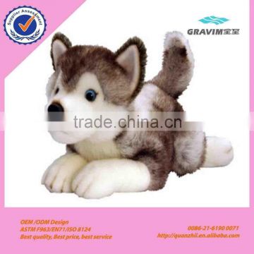 Lovely realistic plush husky dog toy
