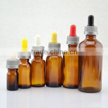 Trade Assurance! wholesale 30ml empty amber glass dropper bottles for vape oil /ejuice packing with childproof cap
