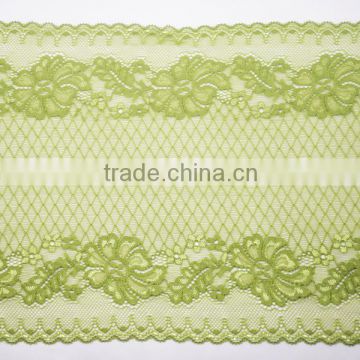 green nylon spandex mesh for lace trim
