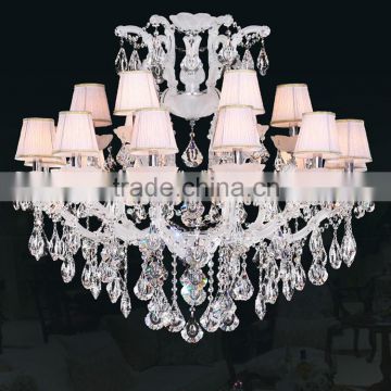Large Maria Theresa Crystal Chandeliers Dubai Lighting Suppliers Restaurant White Hanging Pendant Lamp Light CZ6017/18