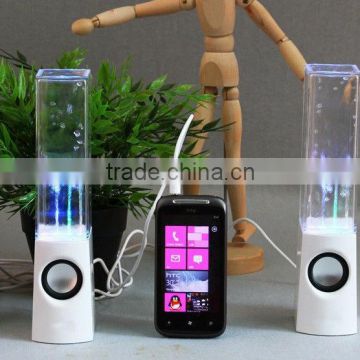 2015 top selling beatiful water dance speaker 360 degree stereo sound system for pc