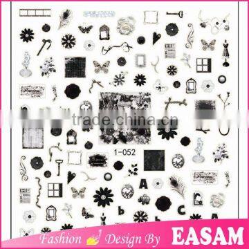 3D black nail art sticker hot selling JYSJ fashion nail art sticker 1-052