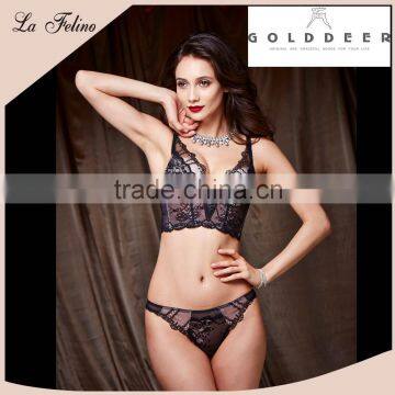 Playful Black Elastic lace Tanga Briefs Panty