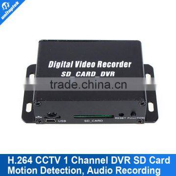 1CH Mini SD DVR Digital Video Recorder Support SD Card Motion detection Audio Recording