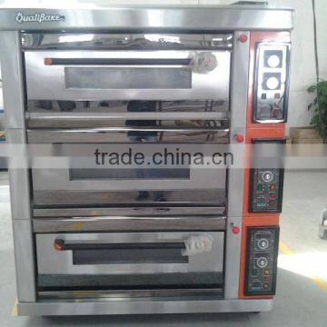 3 layer 6 trays pizza oven/bakery gas deck oven