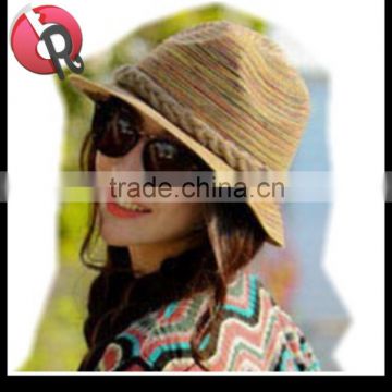 Colorful collapsible foldable sun hat summer straw hat