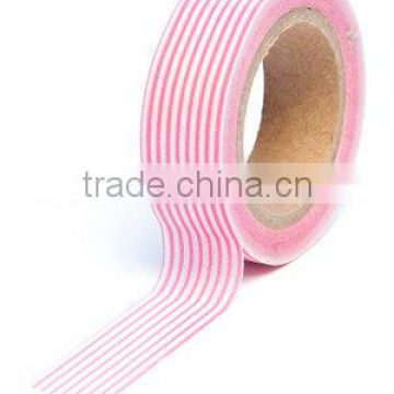 Wholesale YIWU FACTORY adhesive masking tape 15mm x 10m Washi Tape Black Pin stripe Decorative Trendy Paper Packaging Tape