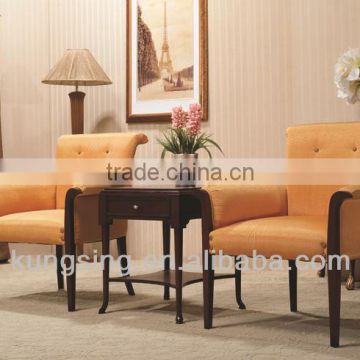 restaurant or hotel wood coffee tables and chairs