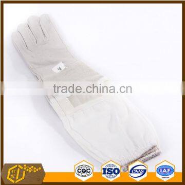 Wholesale bee gloves protective sheepskin bee gloves with net