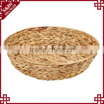 Cheap round shape water hyacinth hand woven baskets wholesale