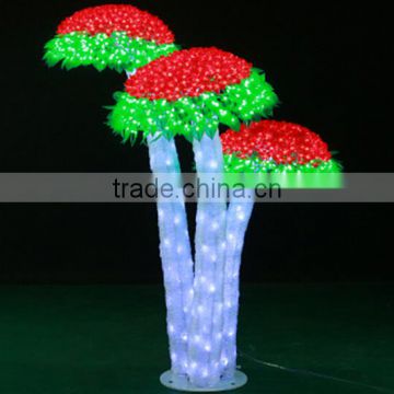 Home garden decorative 150cm Height outdoor artificial green with red flashing LED solar lighted up trees EDS06 1413