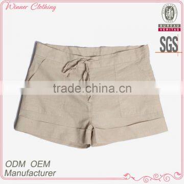 New arrival high fashion ladies shorts with drawing string
