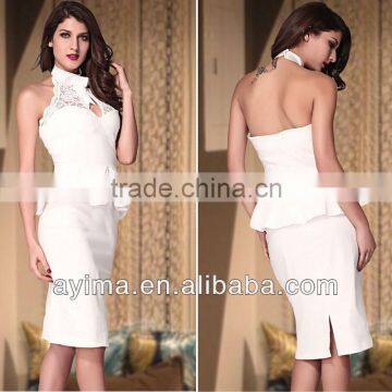 hot selling plain white lace ladies elegant ladies western dress designs