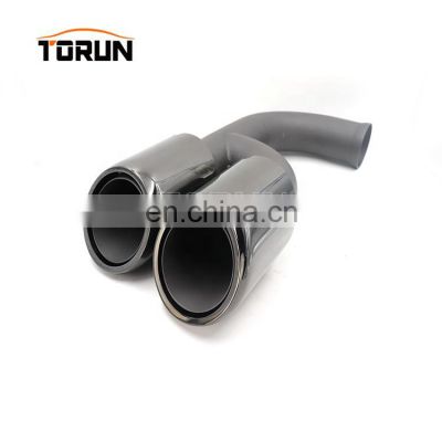 New style Universal carbon auto angle cut exhaust tip for porsche 10-14 Cayenne 958  Round Chroming Black