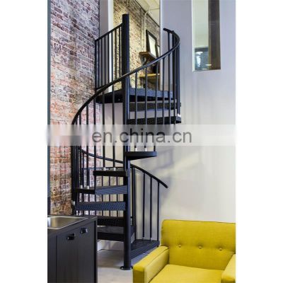 Customized prefabricated modern luxury indoor metal spiral stairs