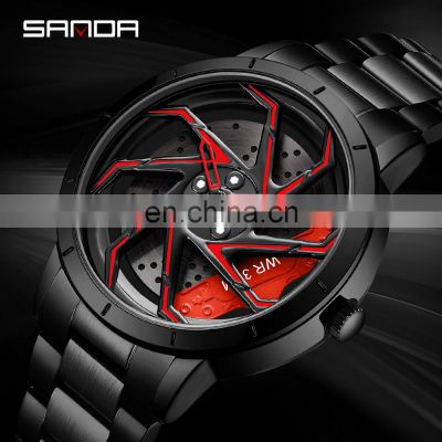 SANDA P1088 Quartz Watch Luxury Men's Watches  Brand Fashion Steel Business Waterproof Wristwatch Clock
